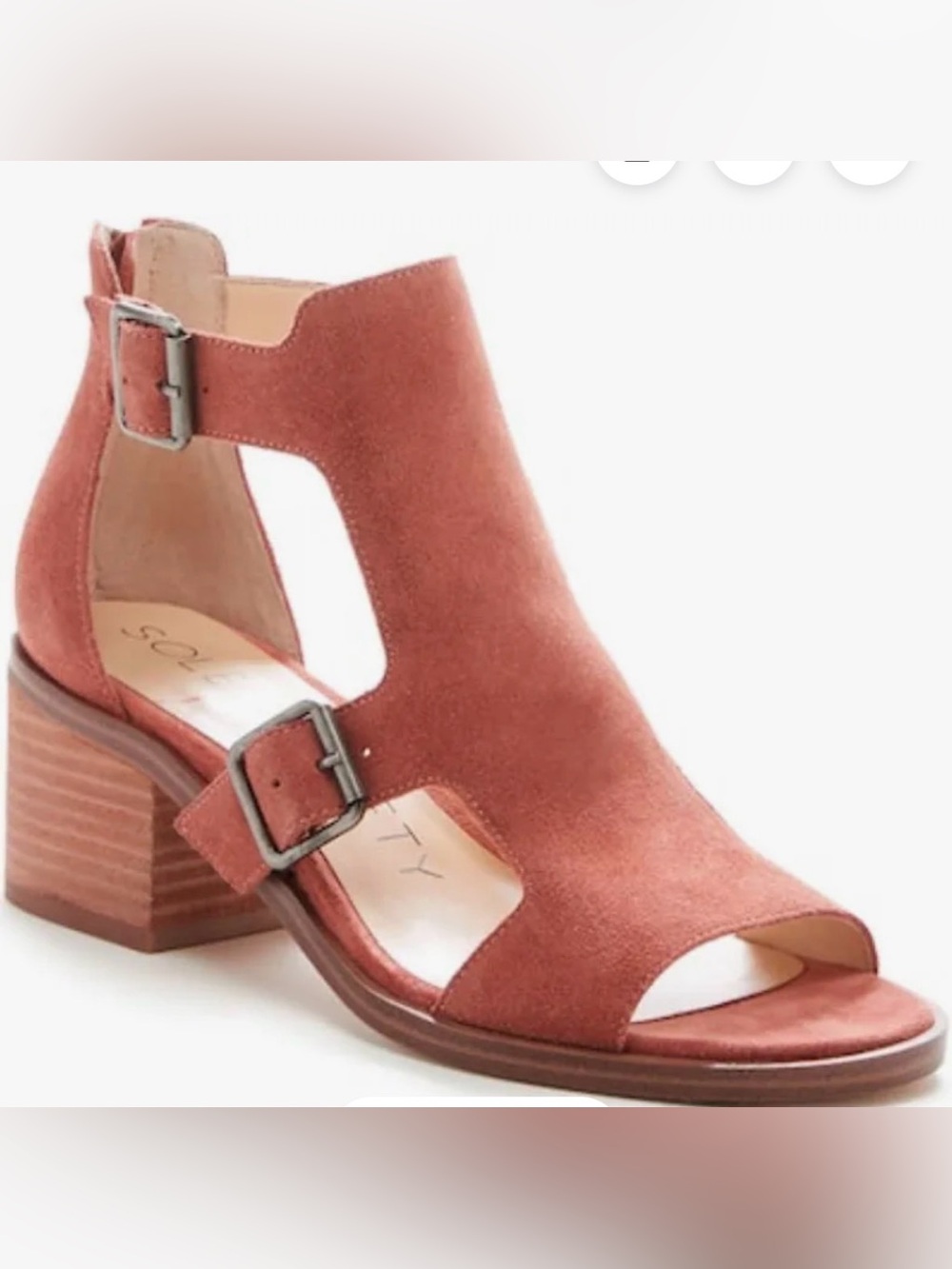 Sole Society Tonni Sandals. Cow Split Suede. “Spanish Tile” Color. Sz 9.5.